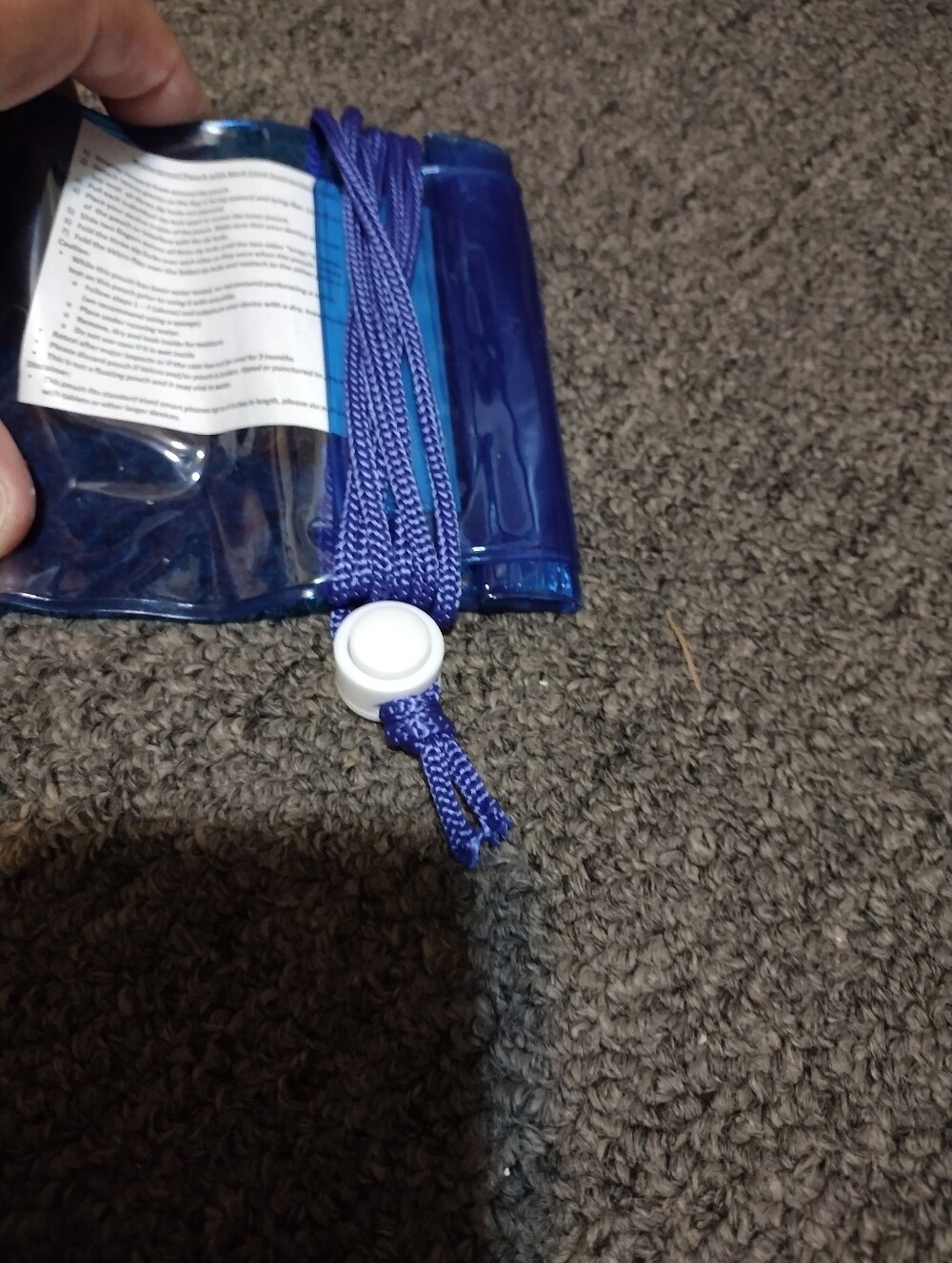 Blue Clear Waterproof Phone Pouch with Lanyard - Picture 2 of 6